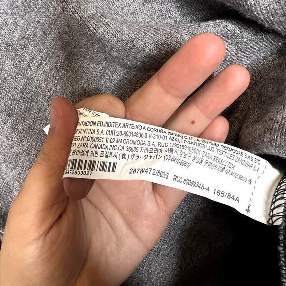 Copied - Zara Long Sleeve Gray High Neck Sweater Shirt Size Small - Picture 5 of 5